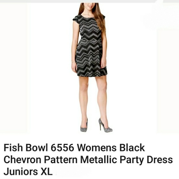 NWT FISH BOWL Fit and flare Party/cocktail Dress Jrs.Xl misses M - Picture 2 of 5